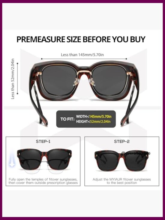 Polarized Fit Over Sunglasses for Driving, Polycarbonate Frame, UV400 Protection